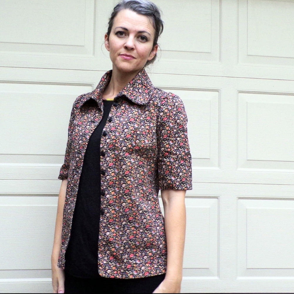 1970's does 1930's CALICO FLORAL JACKET xs s